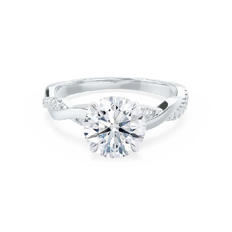 EDEN - Moissanite & Diamond 18k White Gold Vine Solitaire