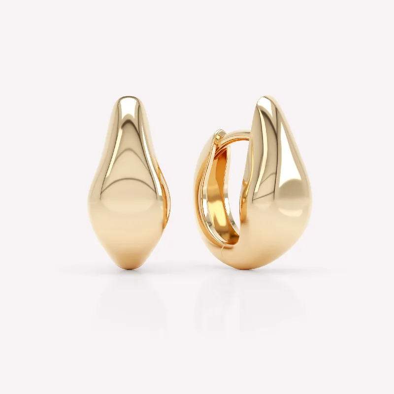 Curve Polished 18K Gold Huggies