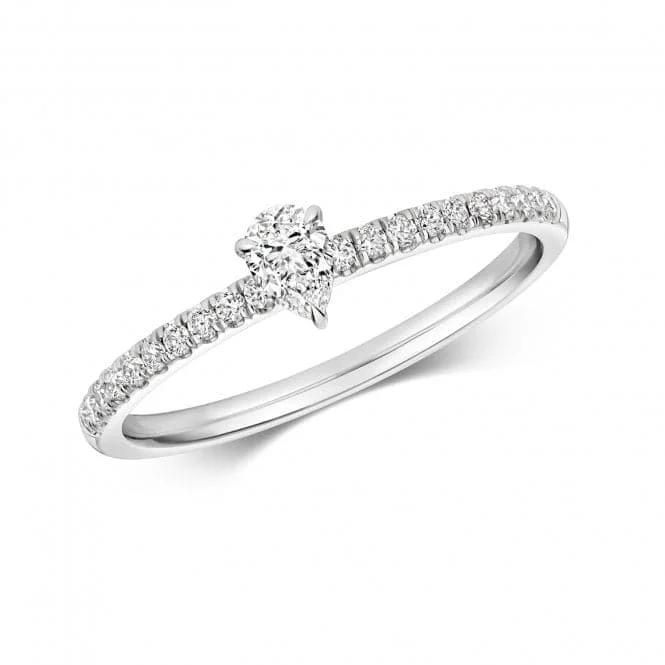 Diamond Pear Shape Solitaire Ring RDQ280W