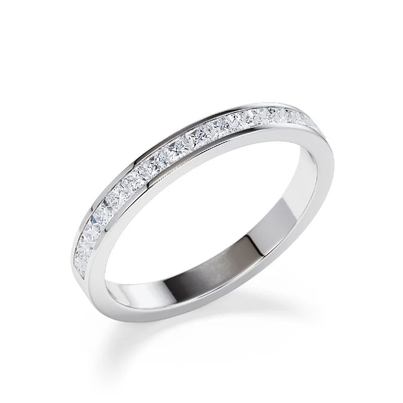 2.5mm Channel Set Princess Diamond Eternity Ring