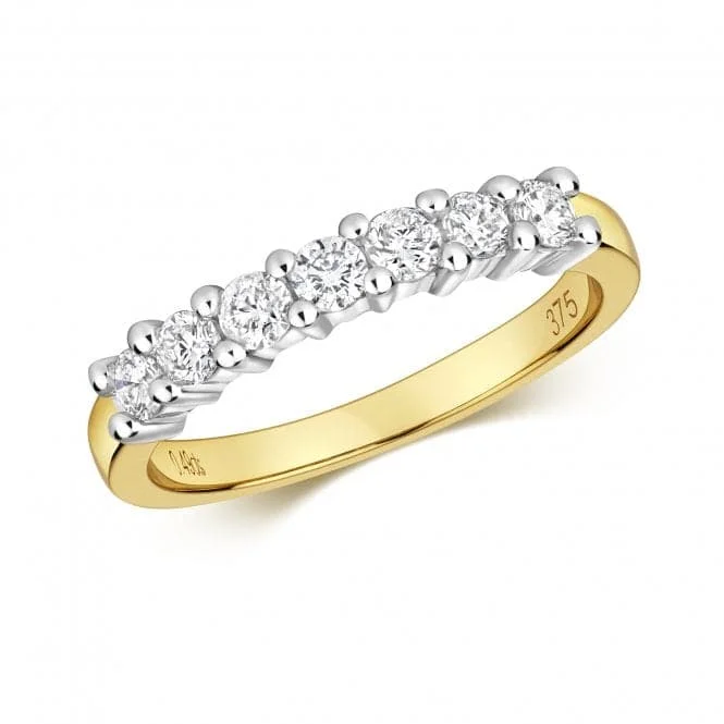 Diamond Jewellery 9ct Seven Stone 1/2 Et Gold Ring RD146