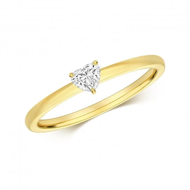 Diamond Heart Shape Solitaire Ring RDQ273