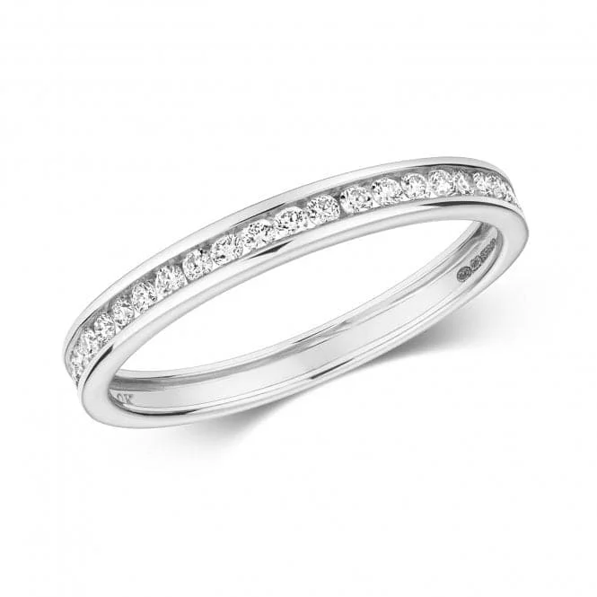 Diamond Jewellery 9ct White Gold Diamond Chanel Set Eternity Ring RD570W