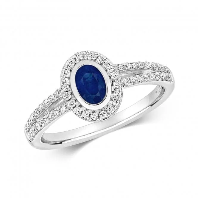 Diamond Cluster Oval Sapphire Ring RDQ421WS