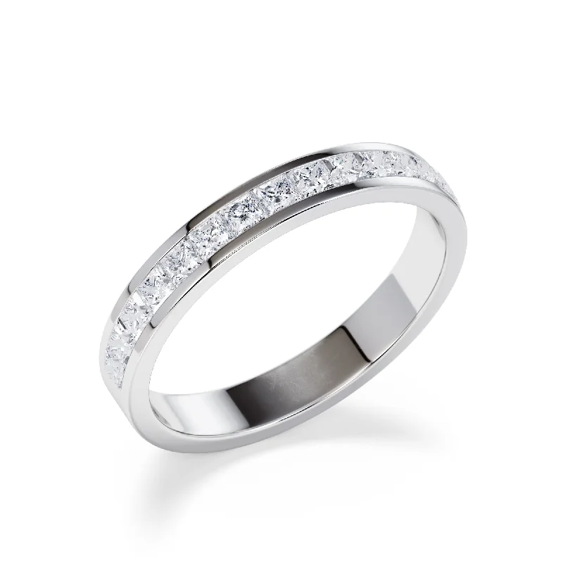 3mm Channel Set Princess Diamond Eternity Ring