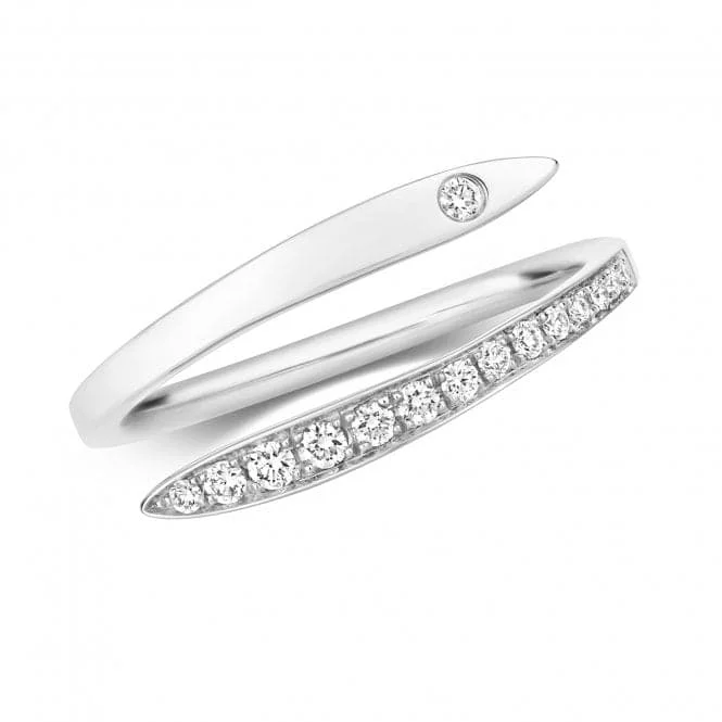 Diamond Crossover Ring RDQ259W