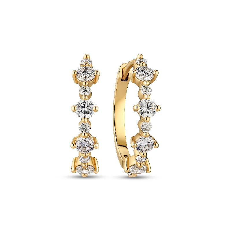 Brina Creolo 14K Gold Hoops w. Lab-Grown Diamonds