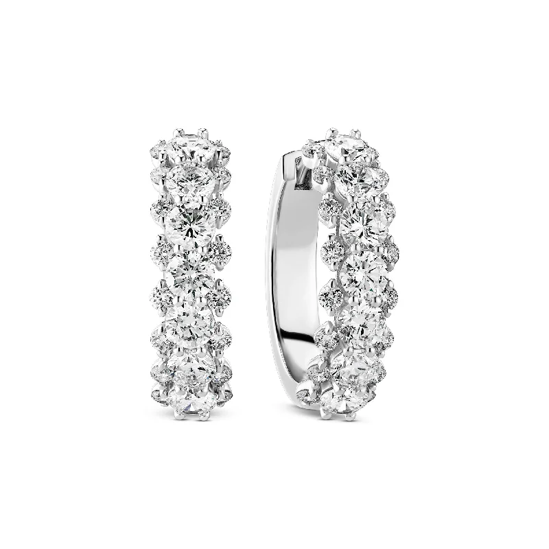 Fior 14K Whitegold Hoops w. Lab-Grown Diamonds