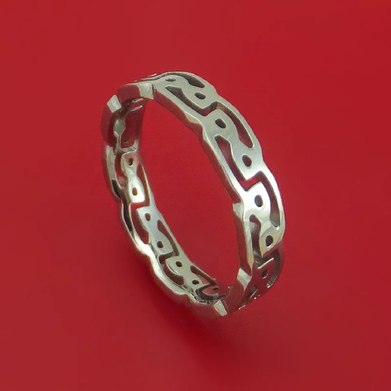 Titanium Celtic Knot Narrow Band Custom Made Ring