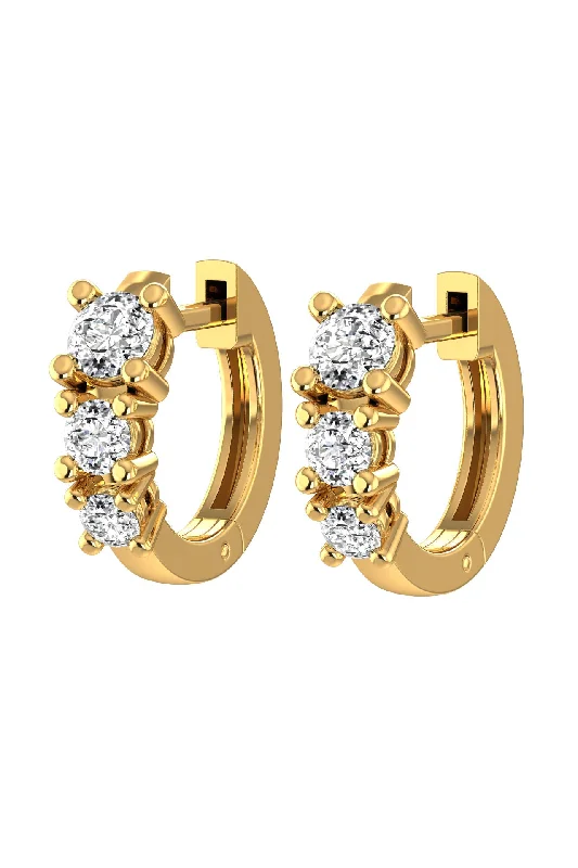 Degrade 18K Gold Hoops w. Lab-Grown Diamonds