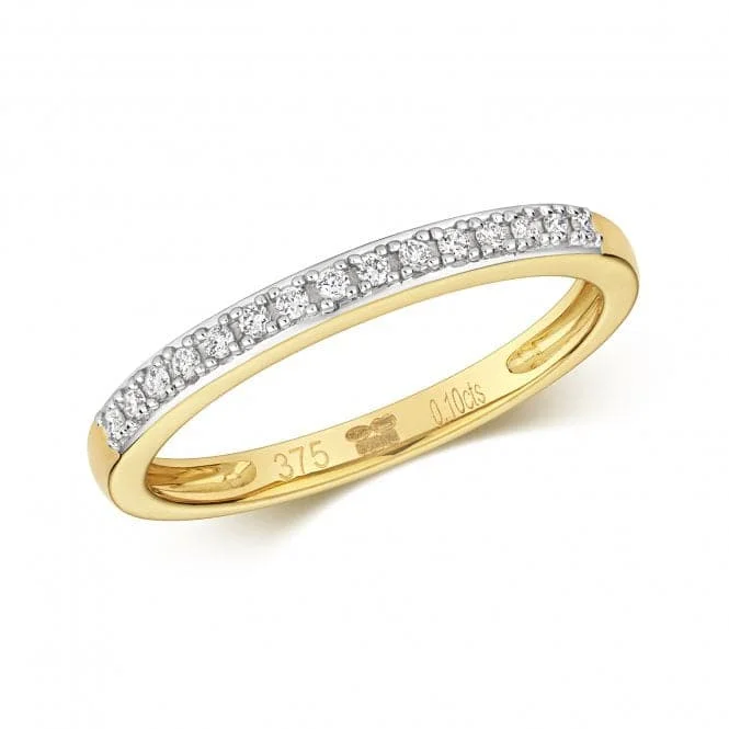 Diamond Jewellery 9ct Claw Set Eternity Gold Rings with 15 Diamonds RD567