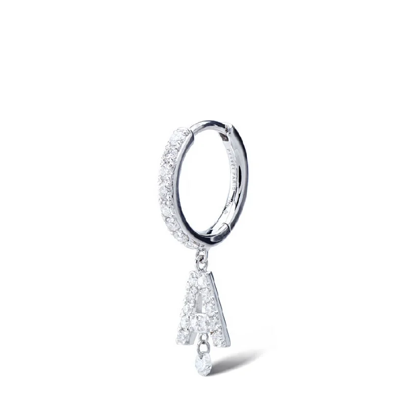 Pavé Alphabet Piercing 18K Whitegold Hoop w. Diamonds