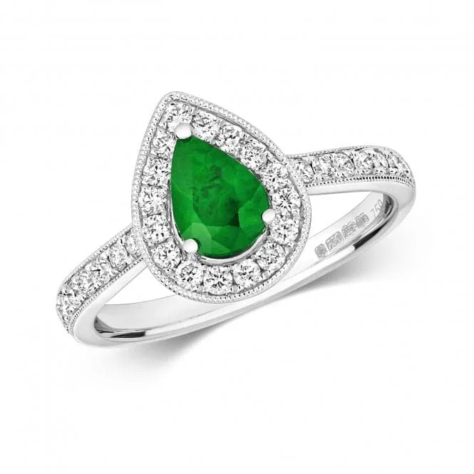 Diamond Cluster Pear Emerald Ring RDQ418WE