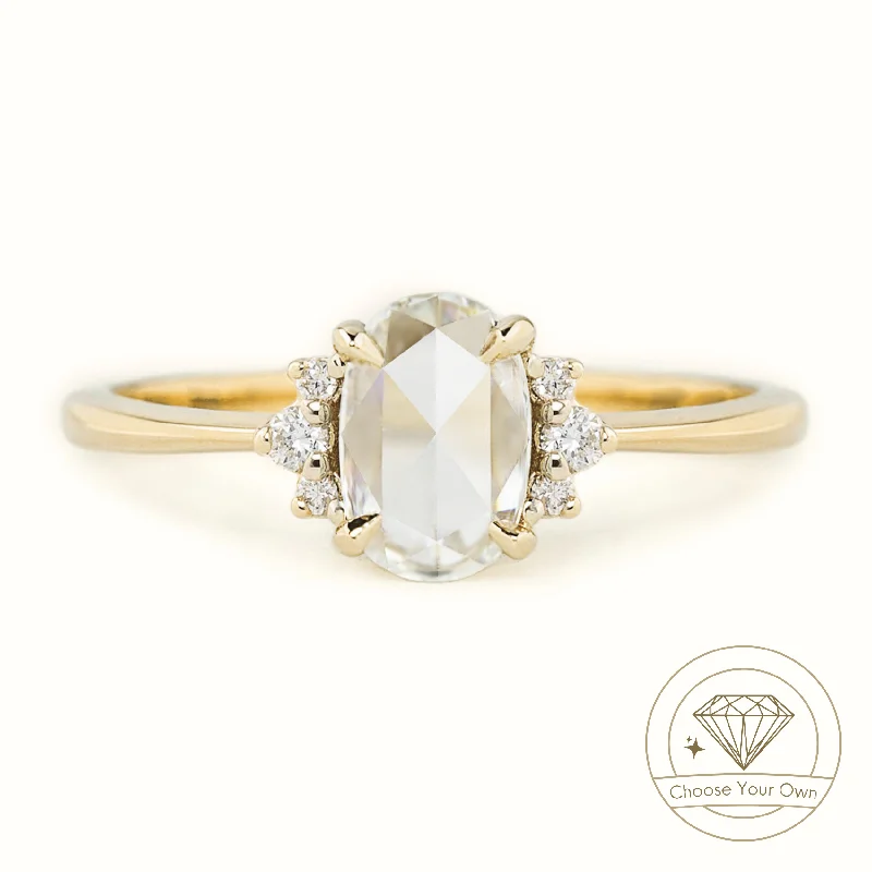 Lena Ring, Oval Rose Cut Diamond