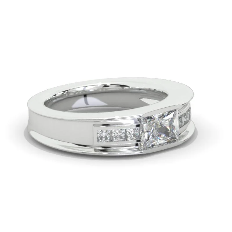 2 Carat Giliarto Emerald Cut Moissanite Men's  Gold  Ring.