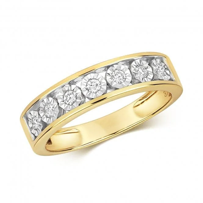 Diamond Jewellery 9ct Illusion Eternity Gold Ring RD593