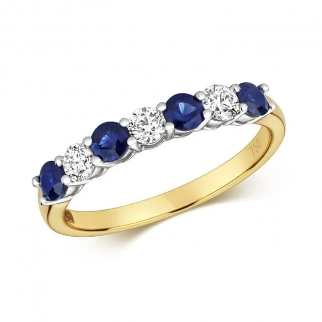 Diamond And Sapphire Claw Set Eternity Ring RDQ443S