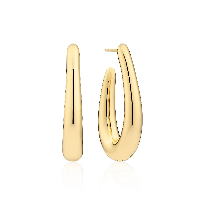 Goccia Pianura Grande Gold Plated Earrings