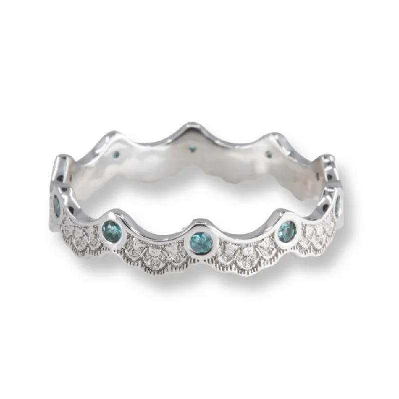 Aury Lace Wedding Ring with Eternity Alexandrites