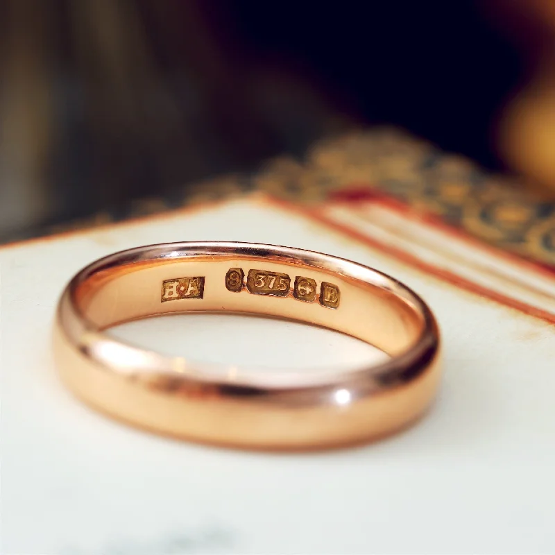 Date 1930 9ct Rose Gold Wedding Band