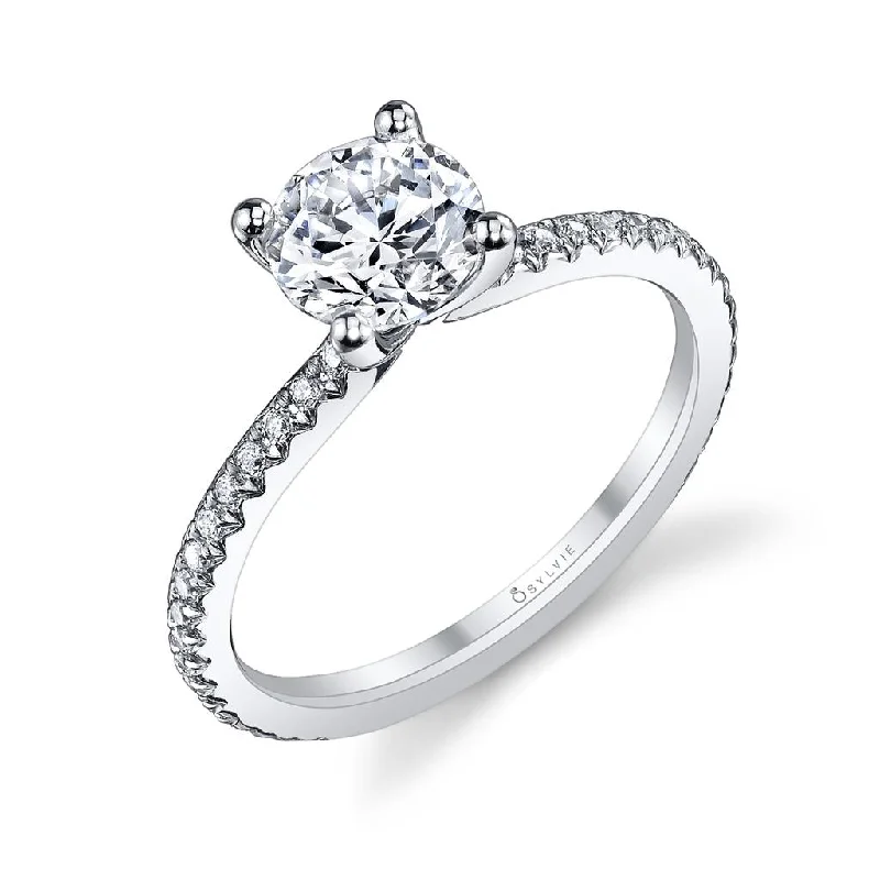 Sylvie 14K White Gold Diamond Semi-Mount Ring