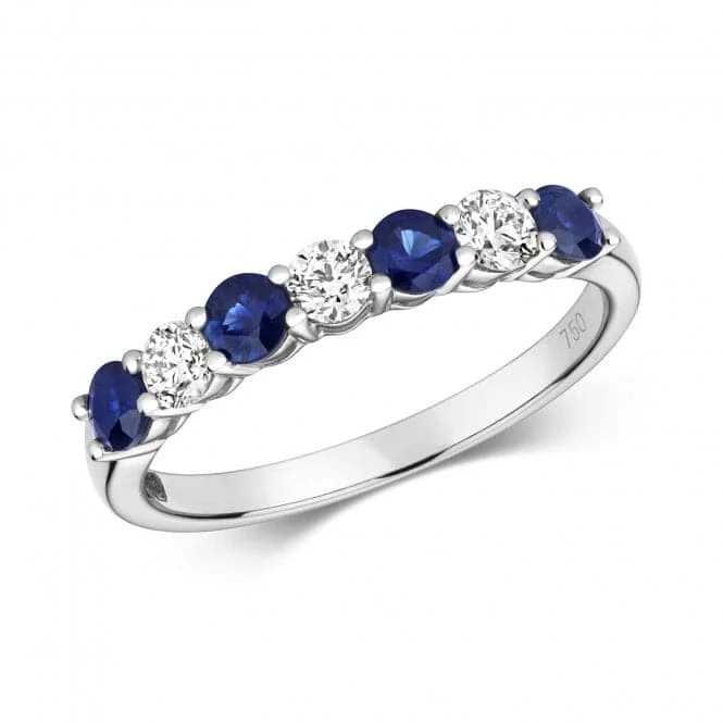 Diamond And Sapphire Claw Set Eternity Ring RDQ443WS