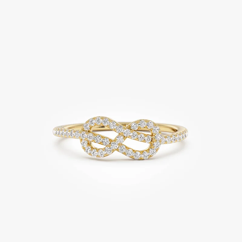 14K Infinity Knot Diamond Ring