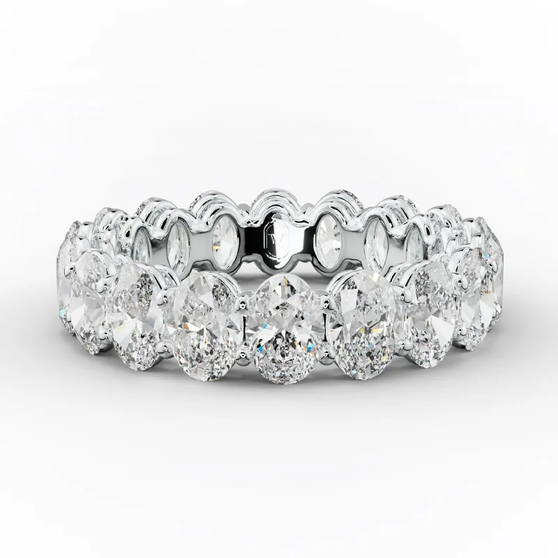 5.0 Carat Oval Cut Diamond Eternity Band Shared Prong