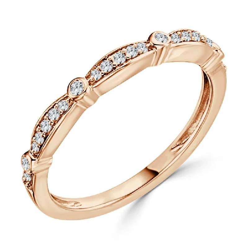 Auriya Petite Ultra-Thin Stackable Diamond Wedding Band 1/8ct TDW 10K Gold