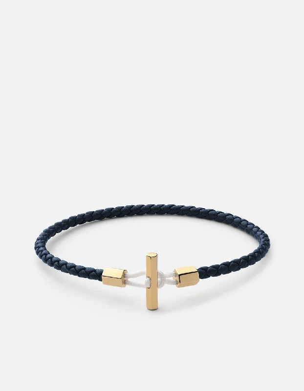 Vice Leather Bracelet, Gold Vermeil