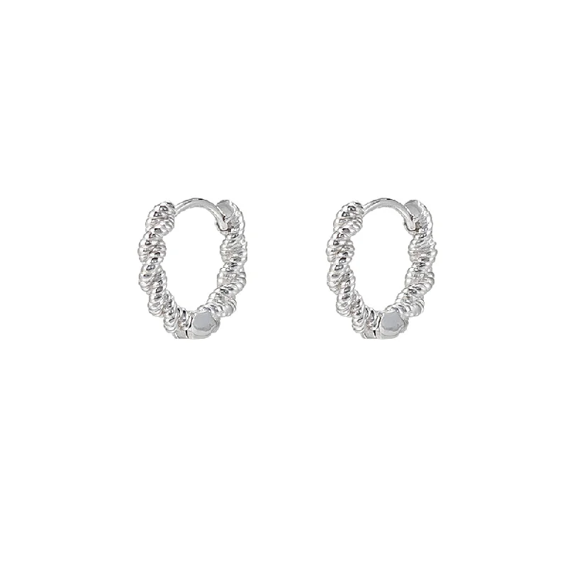 Sterling Silver Braid Huggie Earrings