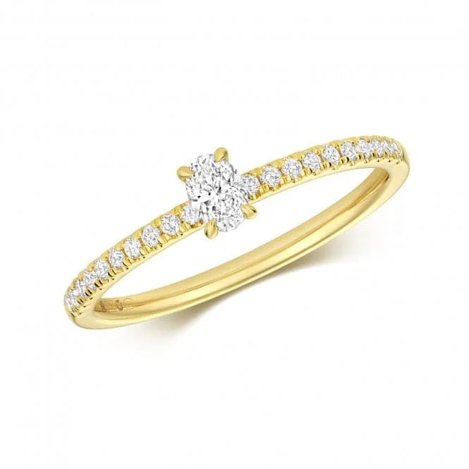 Diamond Oval Cut Solitaire Ring RDQ278