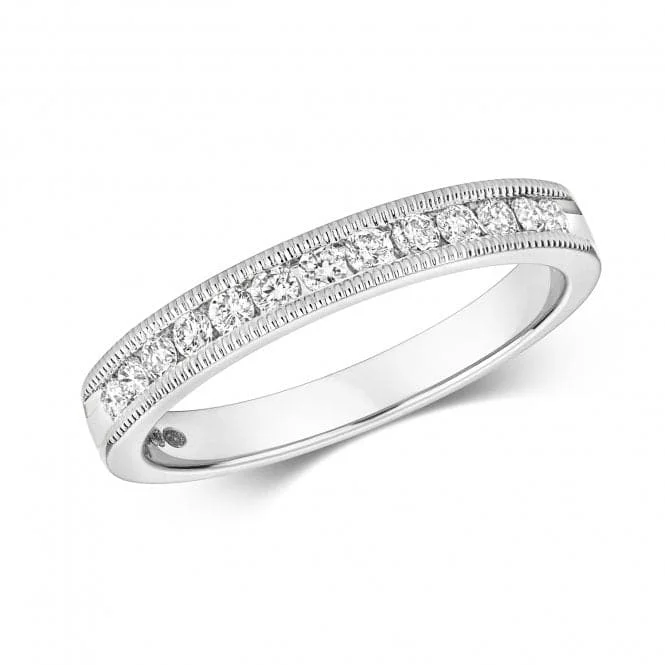 Diamond Jewellery 9ct Half Eternity Mill Grain Ring RD573W