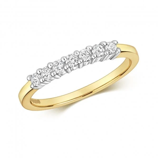 Diamond Jewellery 9ct Seven Stone 1/2 Et Gold Ring RD144