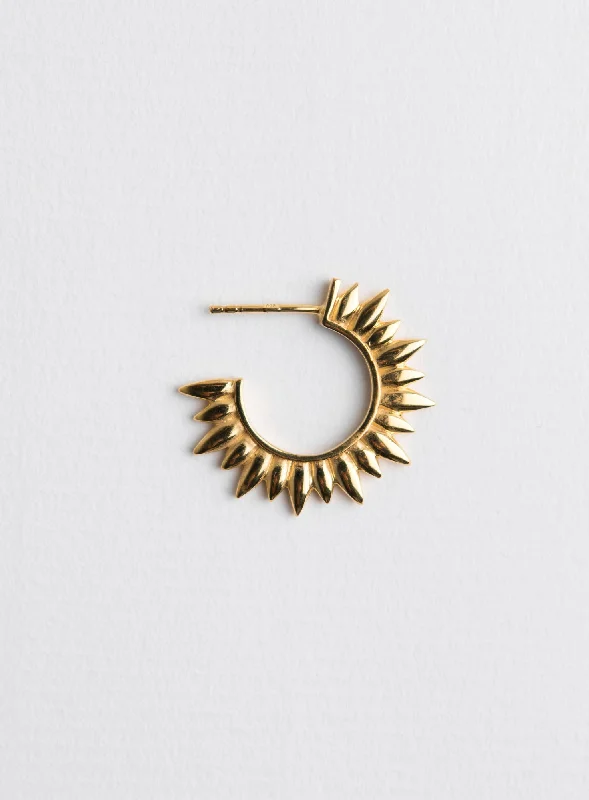 Sun 14K Gold Plated Hoop