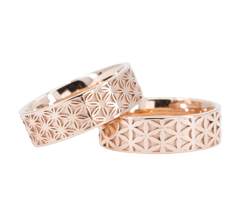 Matching Couples Flower of Life Rings