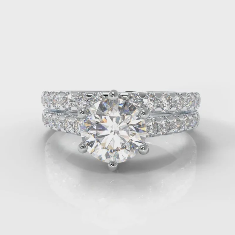 Star Micropavé Round Brilliant Bridal Set