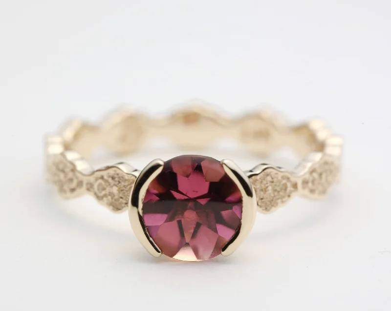 1.25 ct Pink Tourmaline Engagement Ring - Size 7