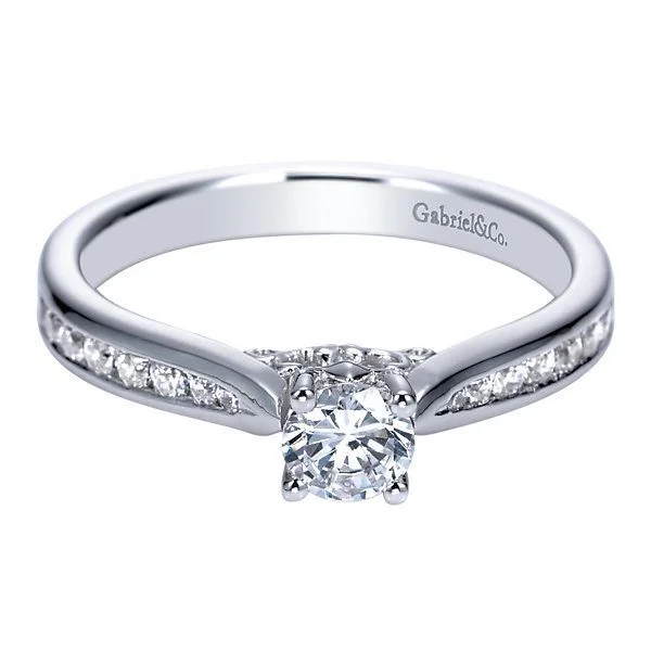 Channel Set Round Diamond Ring 1/2 Cttw 14k White Gold