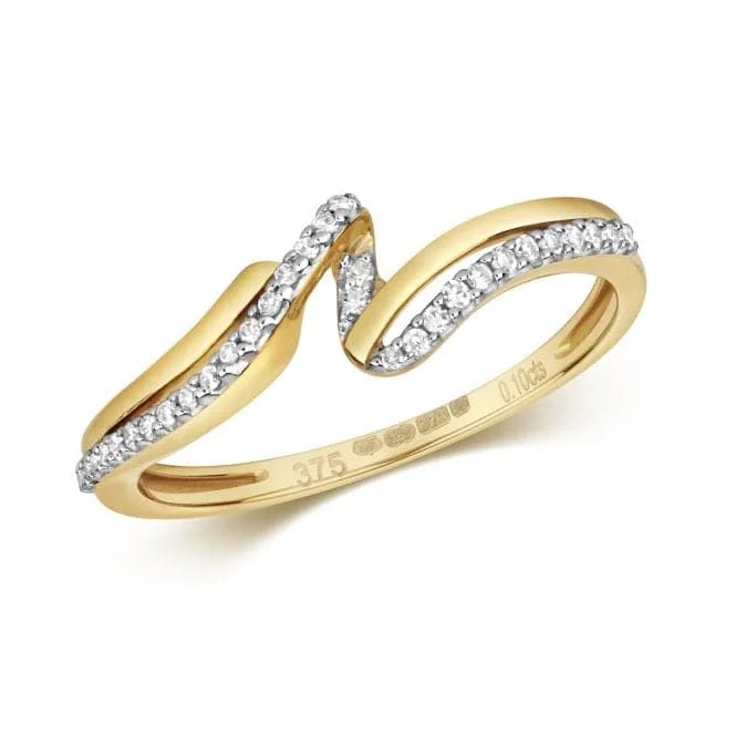 Diamond Jewellery 9ct Fancy Wave Gold Rings RD390