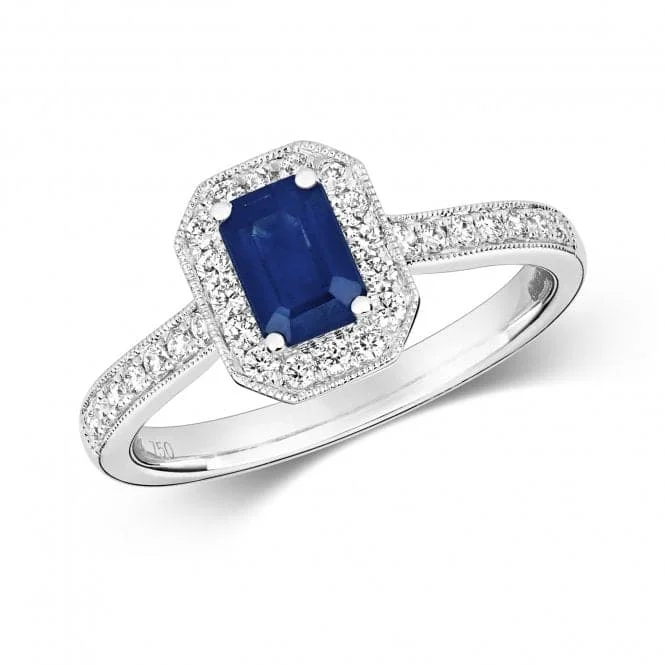 Diamond Cluster Octagon Sapphire Ring RDQ415WS