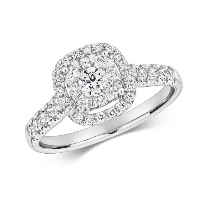 Diamond Brilliant Cushion Halo Ring RDQ262W