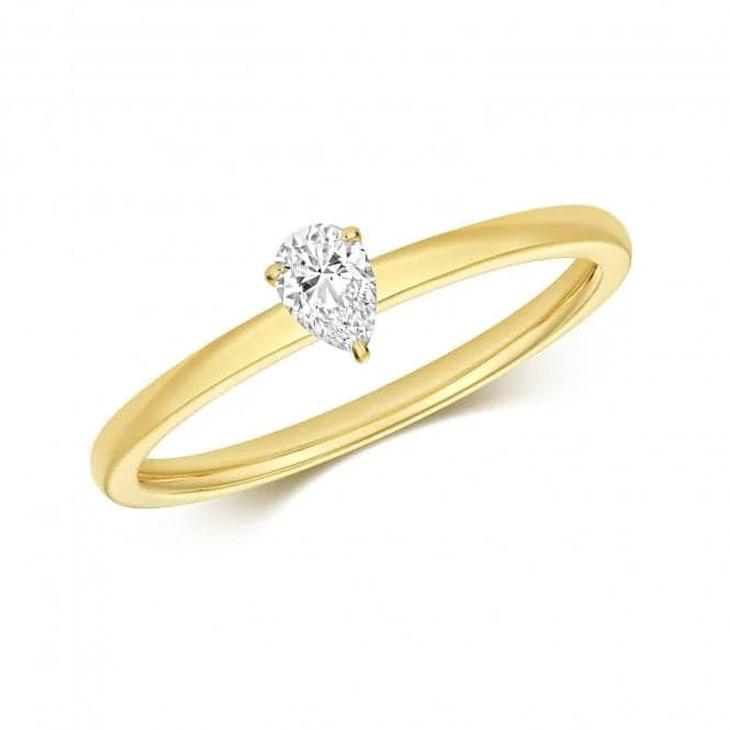 Diamond Pear Shape Solitaire Ring RDQ279