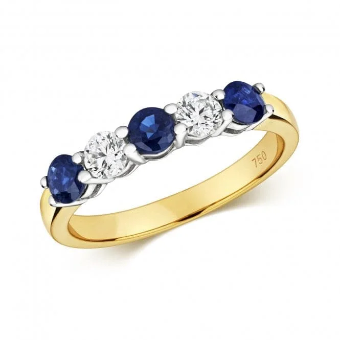 Diamond And Sapphire Claw Set Eternity Ring RDQ444S