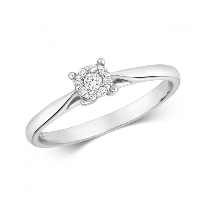 Diamond Jewellery 9k White Gold Ring RD123W