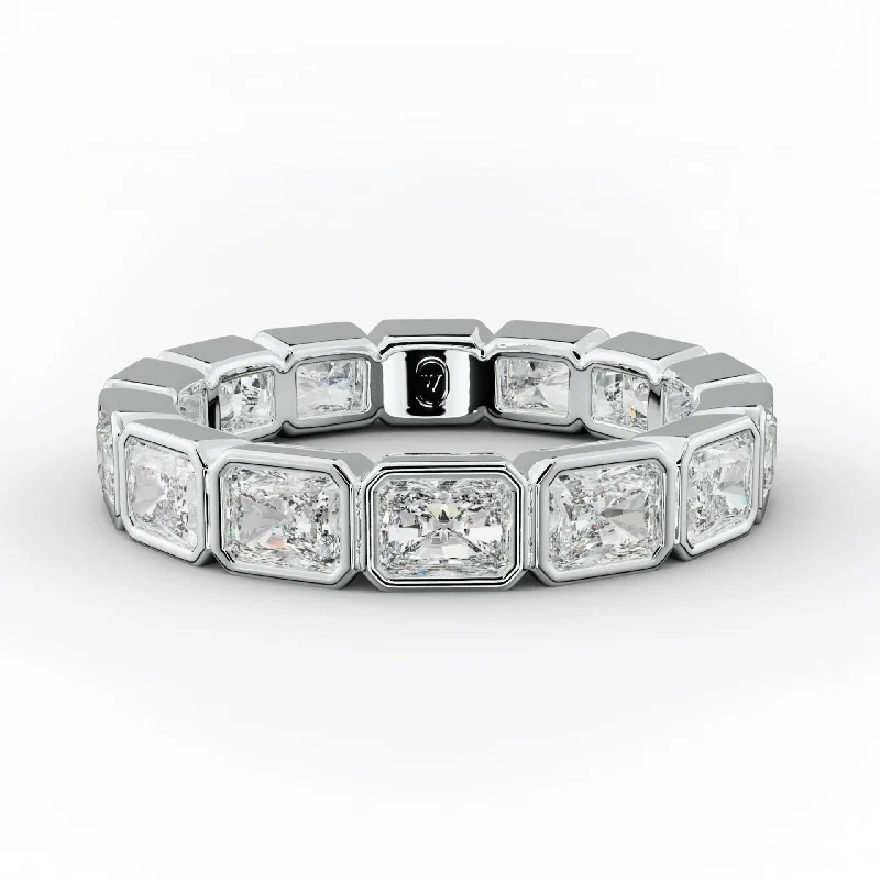 3.0 Carat East West Bezel Set Radiant Diamond Eternity Band