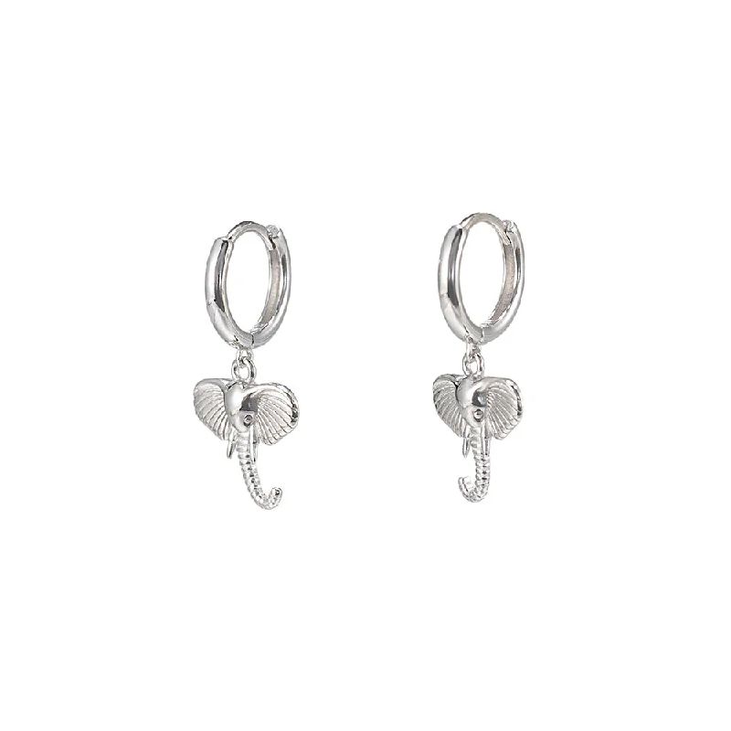 Elephant Huggie Hoop Earrings