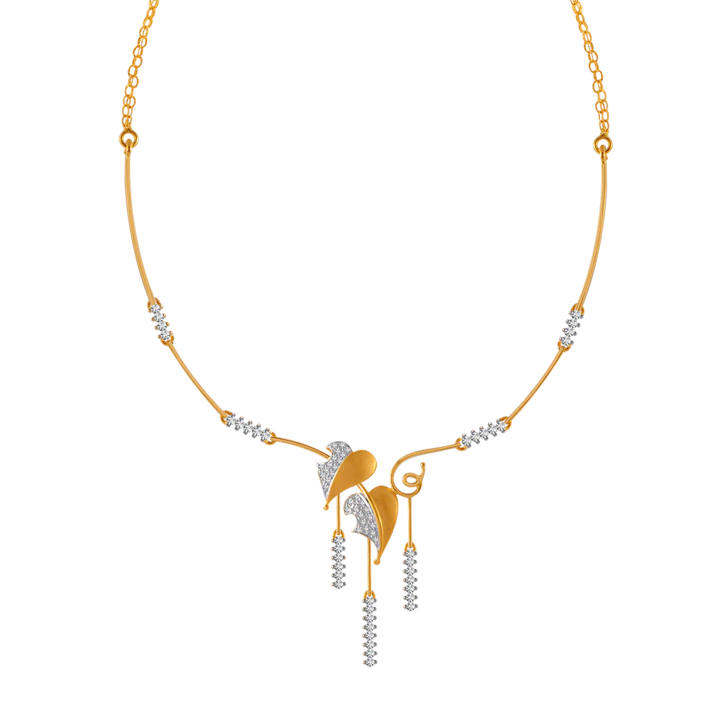 18KT (750) Yellow Gold And Solitaire Necklace For Women