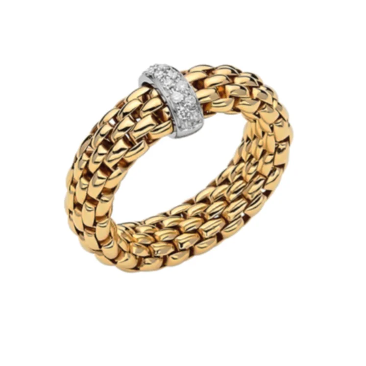 FOPE Vendome Flex-it with diamonds in 18ct Yellow Gold