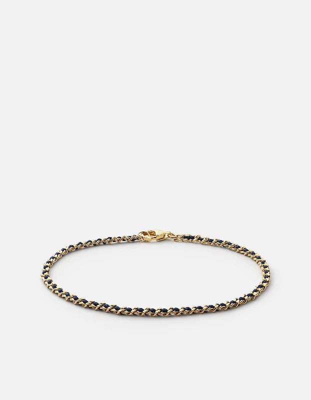 2mm Braided Chain Bracelet, Gold Vermeil